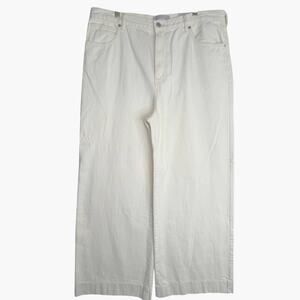 Everlane The Summer Wide Leg Jean in cream, size 33 NWT